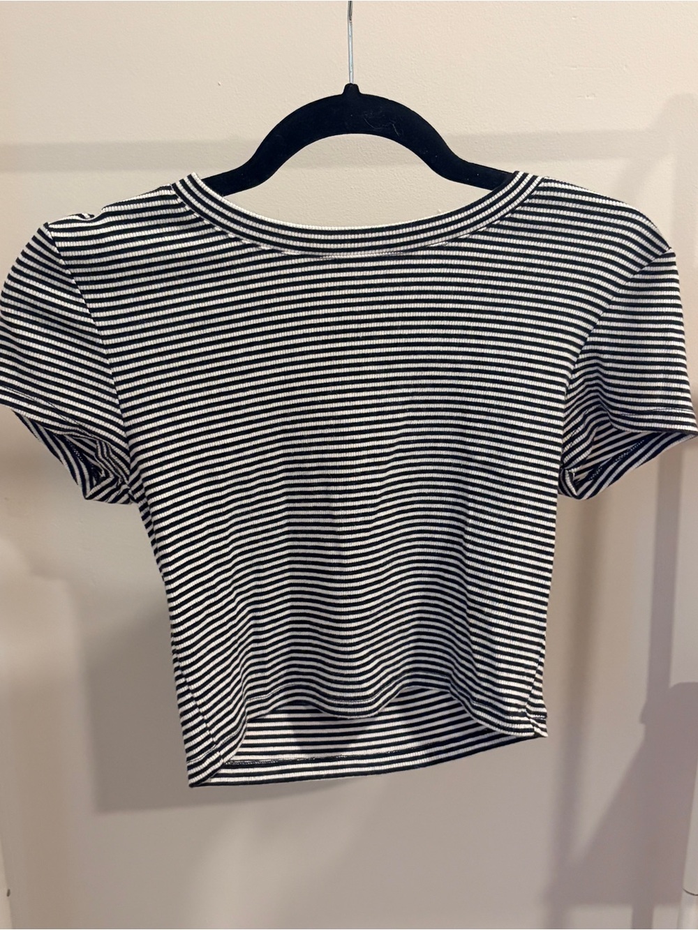 GAP Black & White Striped Crop Tee